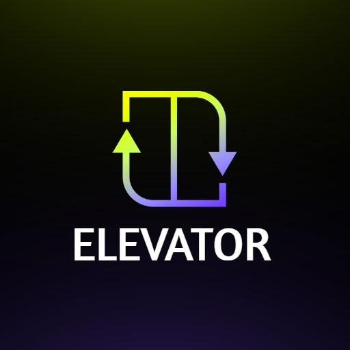 Innovative Green and Purple Elevator Design for Modern Solutions Logo Template