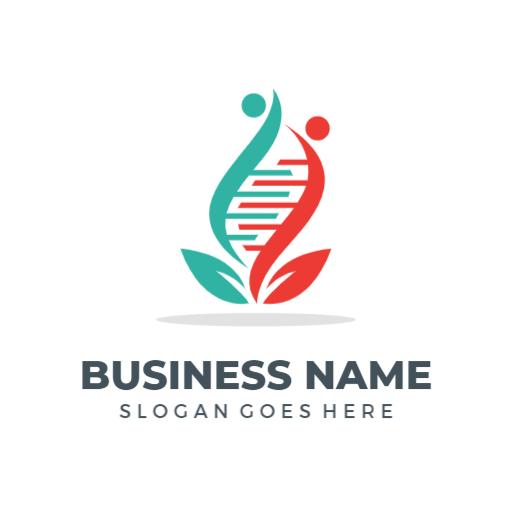 Innovative Green and Red DNA Helix Design for Science Logo Template
