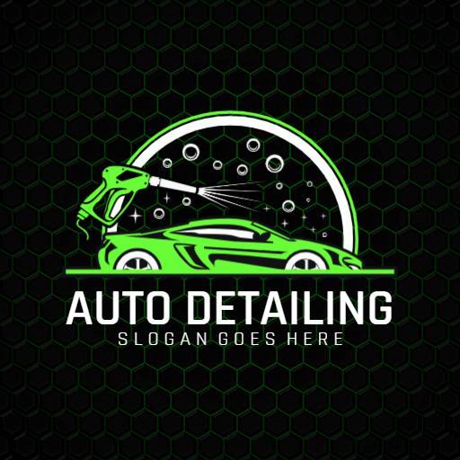 Innovative Green Car Icon Representing Auto Detailing Logo Template