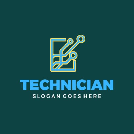 Innovative Green Circuit Board Design for Technical Services Logo Template