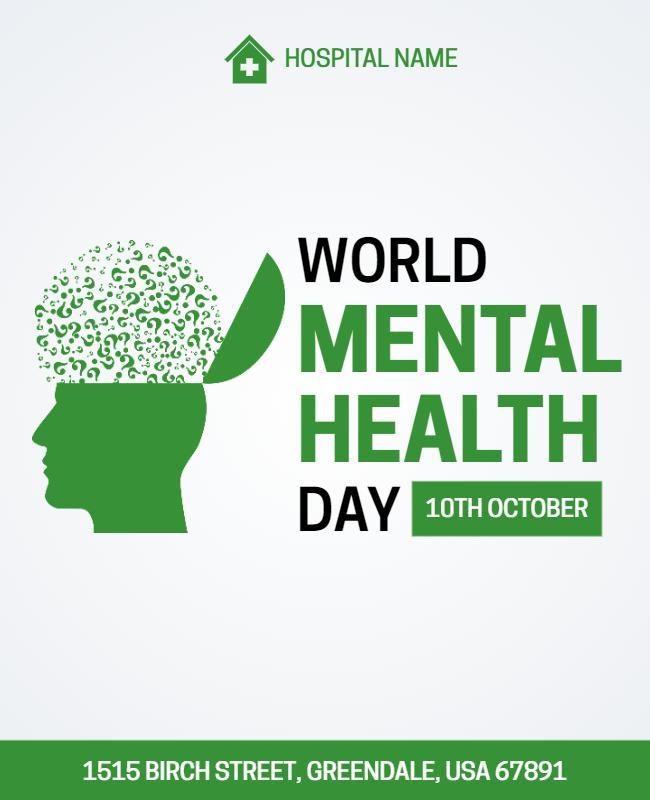 Innovative Green Mental Health Awareness Day Poster Template