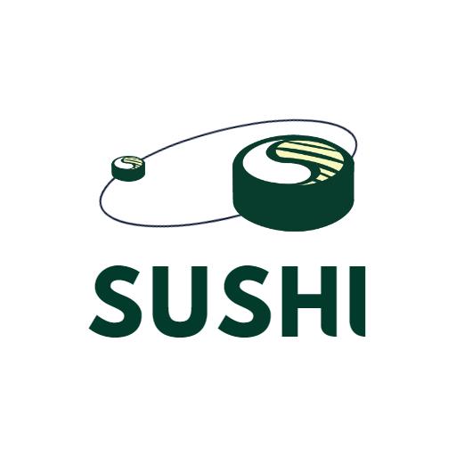 Innovative Green Sushi Roll Design Showcasing Fresh Taste Logo Template