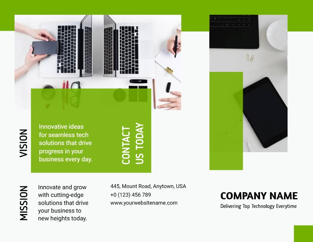 Innovative Green Tech Solutions Company Information Brochure Template
