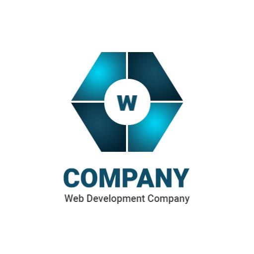 Innovative Hexagonal Design Showcasing Website Development Logo Template