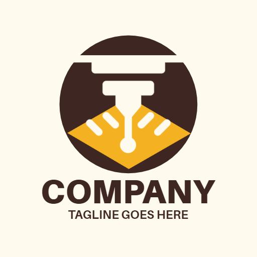 Innovative Laser Cutting Design with Bright Yellow Elements Logo Template