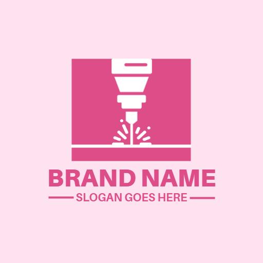 Innovative Laser Cutting Technology in Bright Pink Logo Template