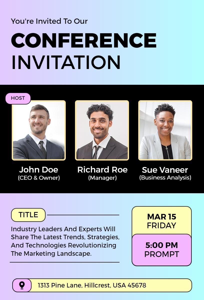 Innovative Marketing Strategies Conference Invitation Template