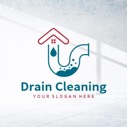 Innovative Pipeline Design Emphasizing Drain Cleaning Logo Template