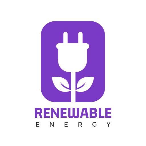 Innovative Purple Flower Design Representing Renewable Energy Logo Template