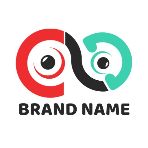 Innovative Red and Aqua Design Representing Speaker Technology Logo Template