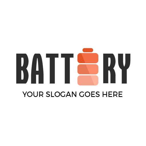 Innovative Red and Black Battery Design for Technology Logo Template