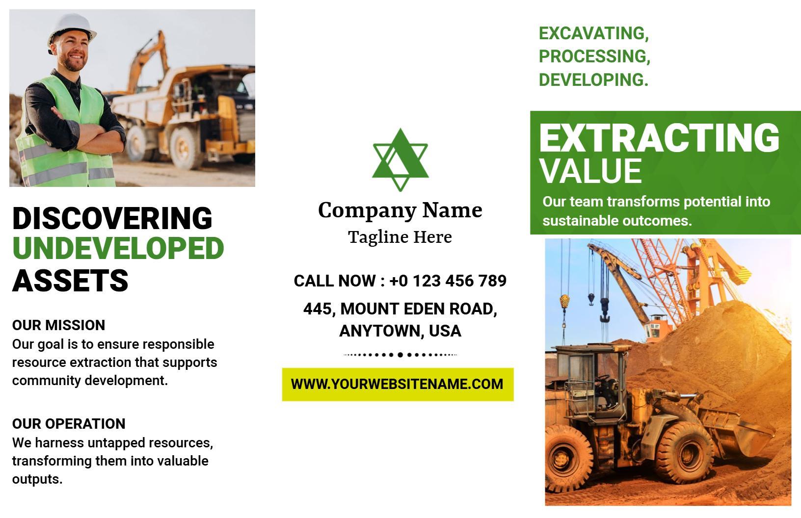 Innovative Resource Extraction and Development Brochure Template