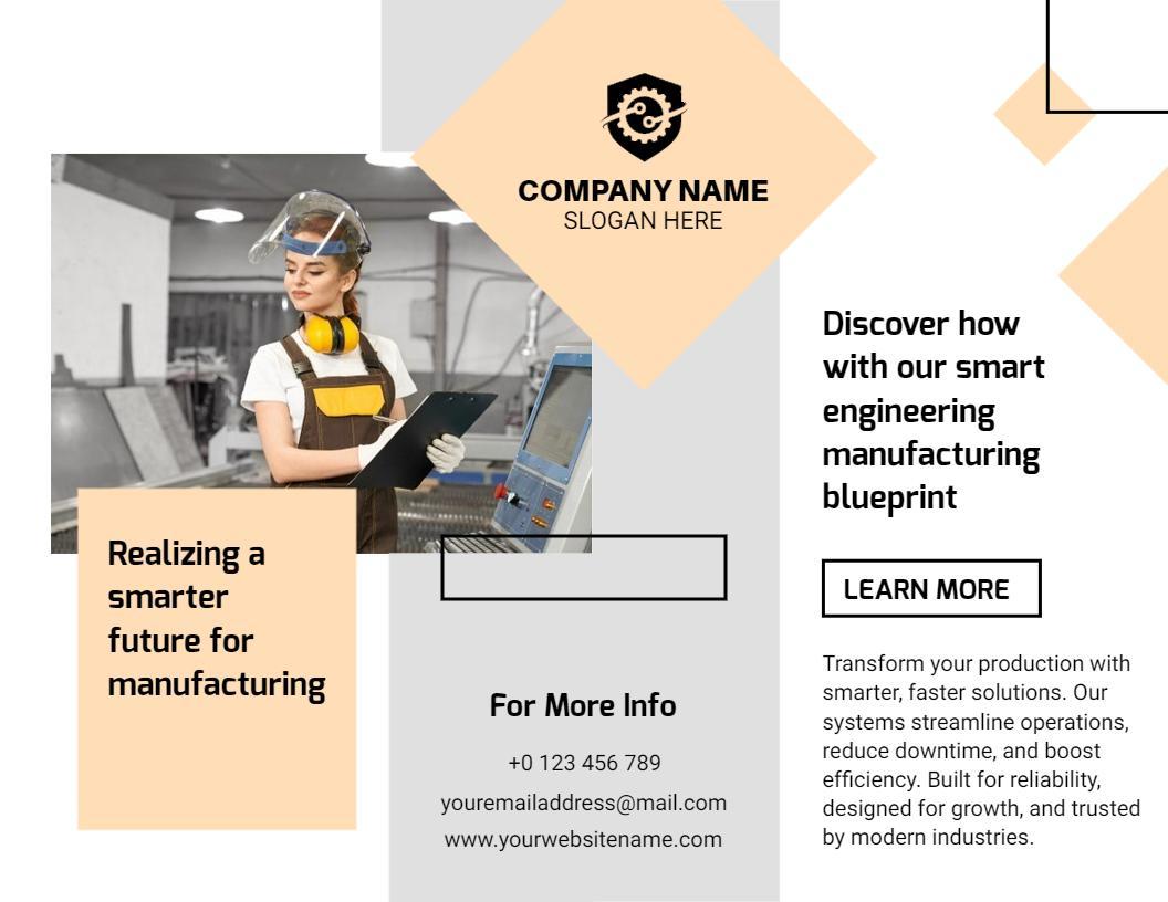 Innovative Smart Manufacturing Process Tri Fold Brochure Template