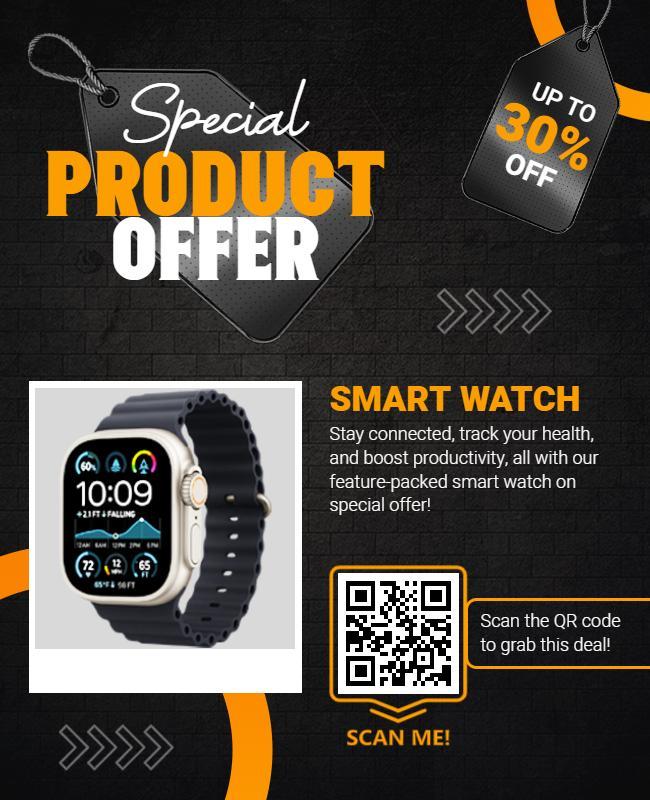 Innovative Smart Watch Product Offer Flyer Template