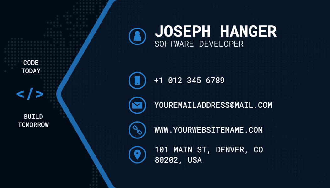 Innovative Software Programmer Contact Information Business Card Template