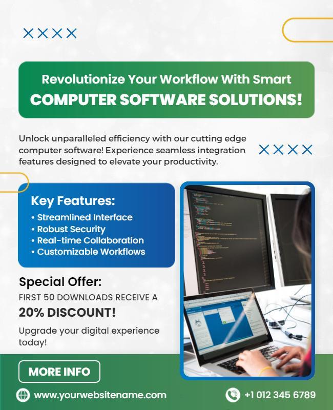 Innovative Software Solutions Promotional Flyer Template