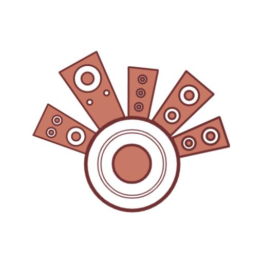Innovative Speakers Design Featuring Vibrant Sound Waves Logo Template