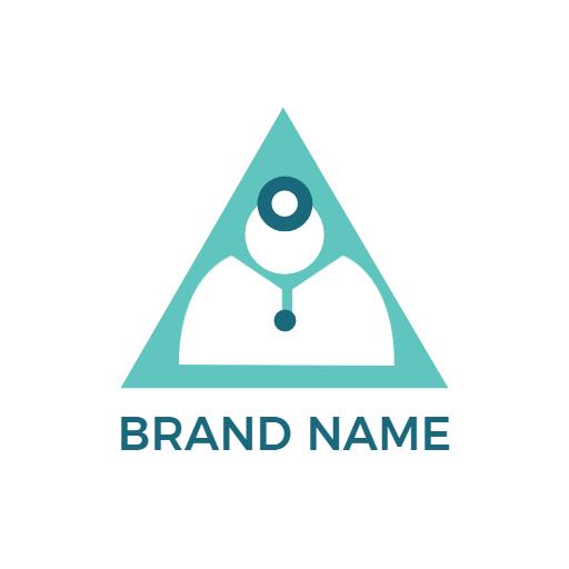 Innovative Teal Triangle Design Representing Nursing Logo Template