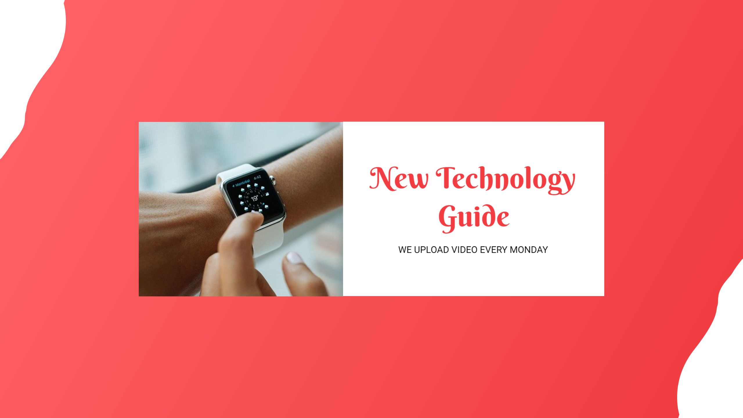 Innovative Tech Watches on Bright Red YouTube Banner Template