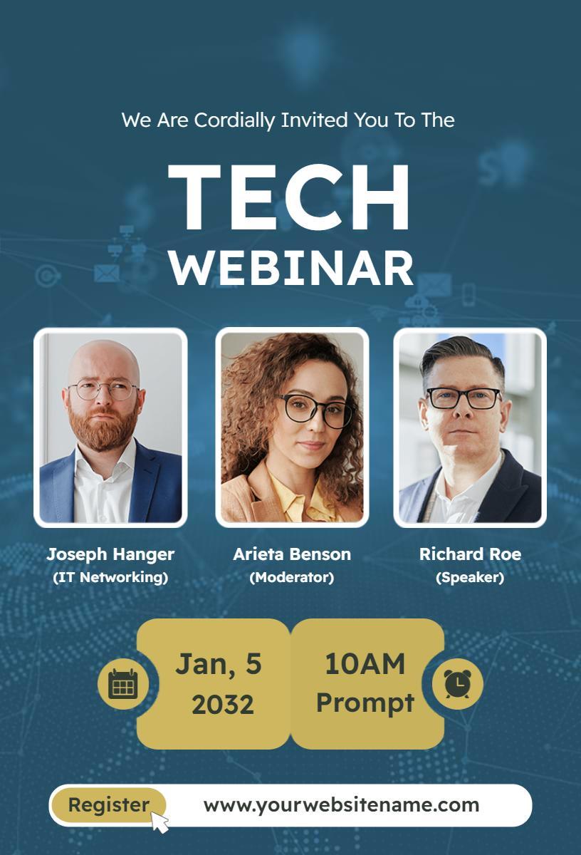 Innovative Tech Webinar Networking Business Invitation Template