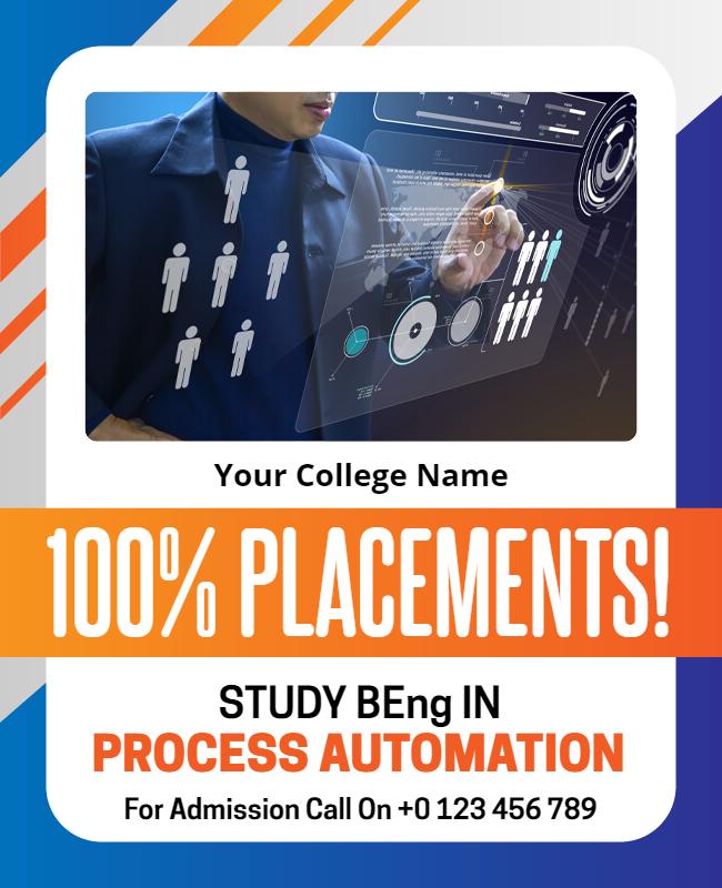 Innovative Technology Process Automation Admission Poster Template