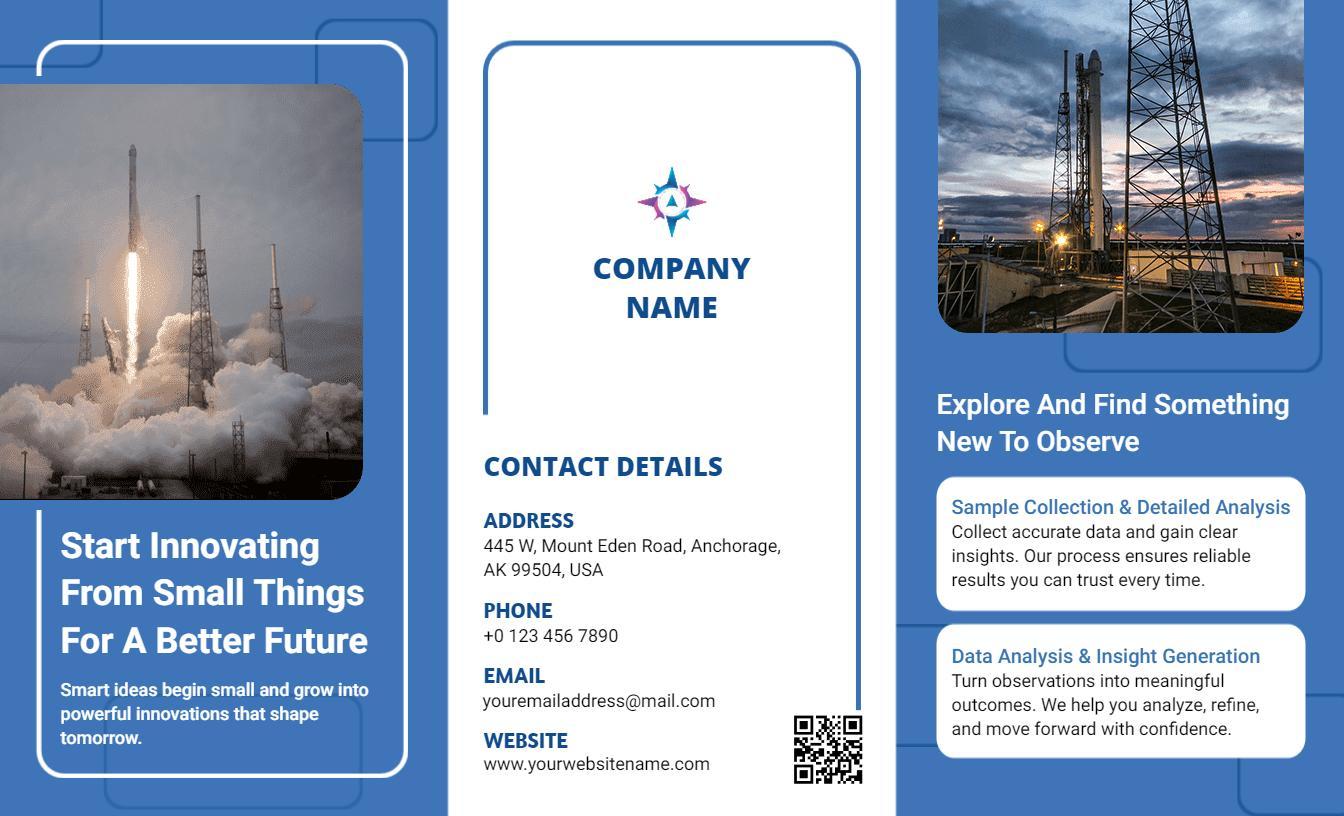 Innovative Technology Solutions and Data Analysis Tri Fold Brochure Template