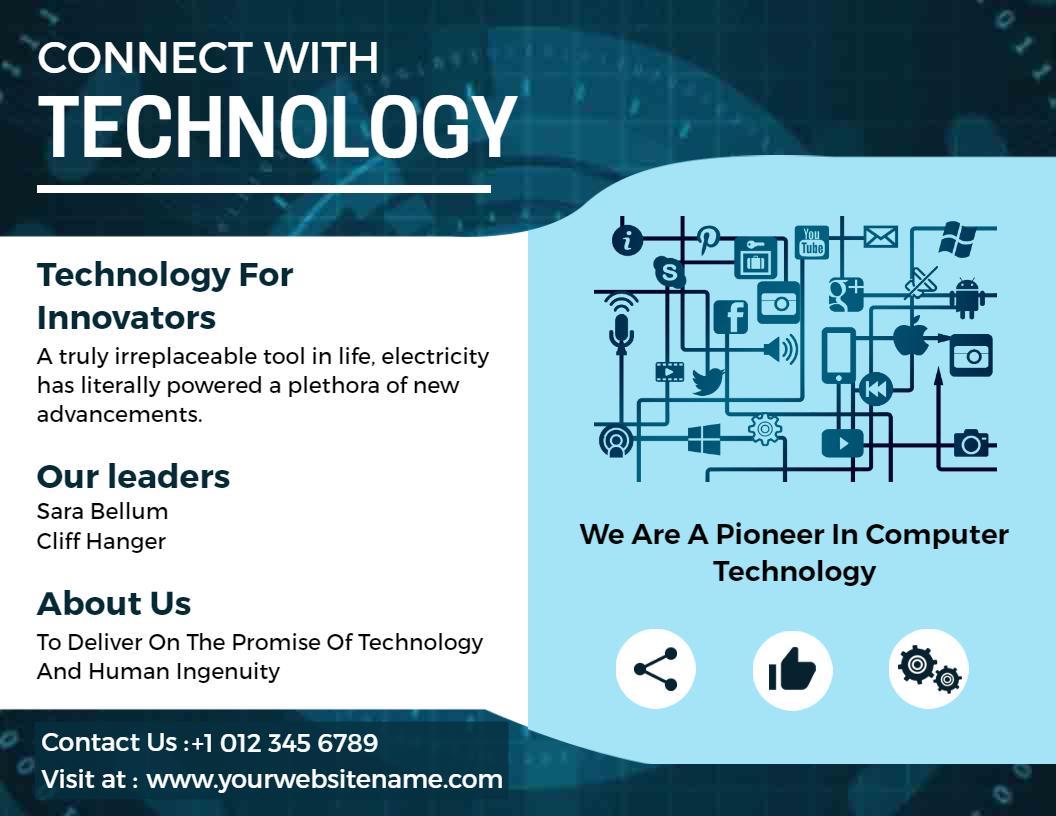 Innovative Technology Solutions and Services Bi Fold Brochure Template