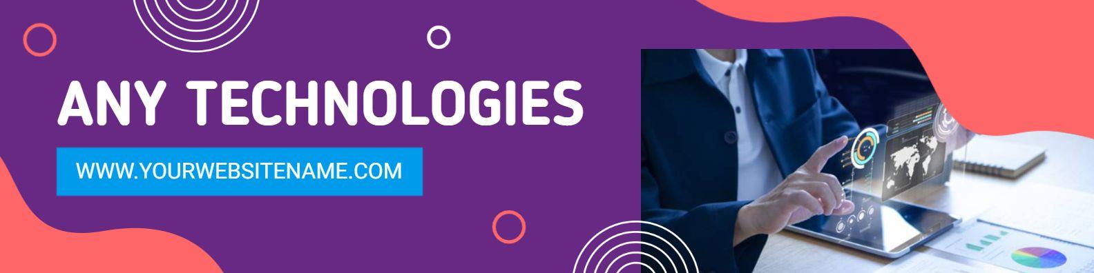 Innovative Technology Solutions on Purple Gradient LinkedIn Banner Template