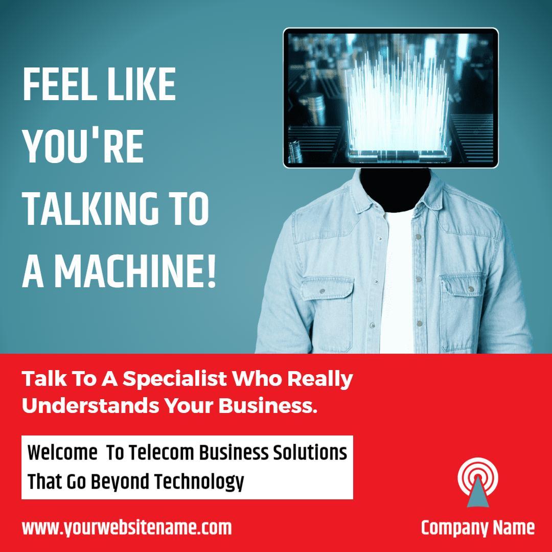 Innovative Telecom Solutions for Business Communication Ad Template
