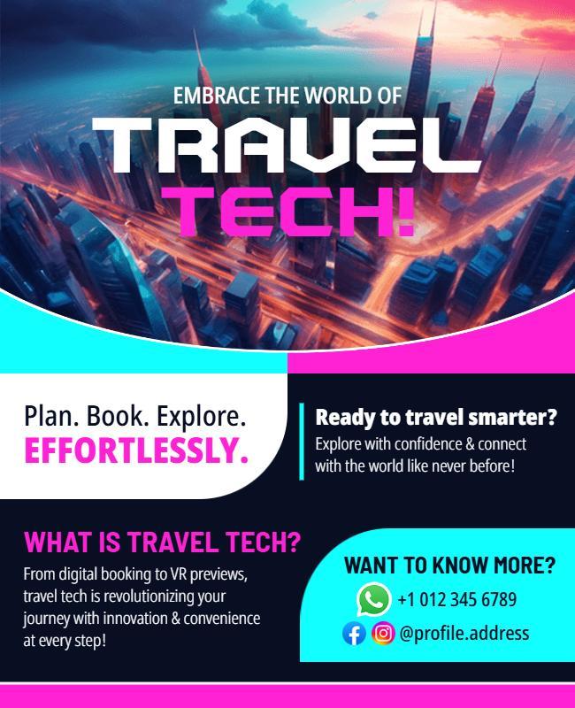 Innovative Travel Technology Solutions Promotion Flyer Template