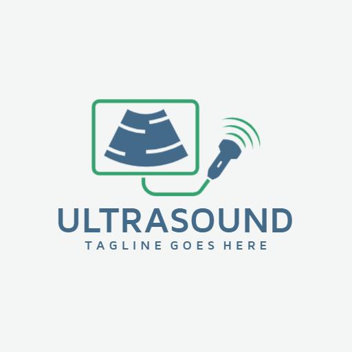 Innovative Ultrasound Technology Representing Healthcare Sector Logo Template