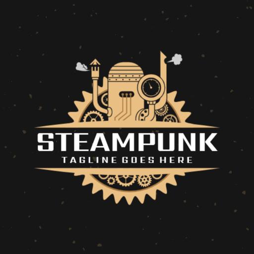 Innovative Vintage Steampunk Design Featuring Gears Logo Template