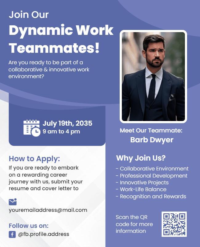 Innovative Work Environment Recruitment Flyer Template