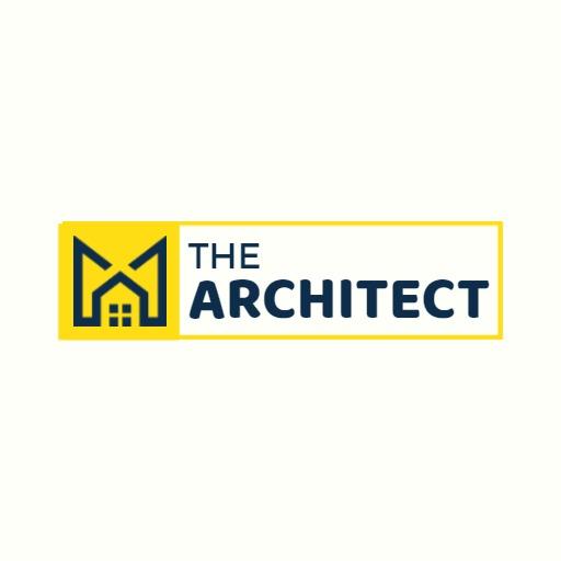 Innovative Yellow and Blue Architectural Design Logo Template
