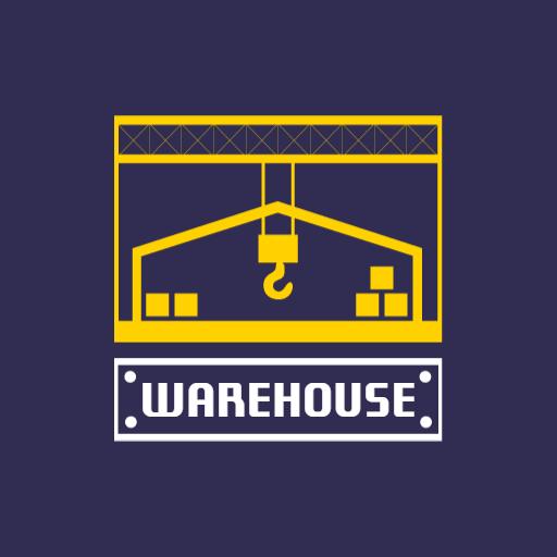 Innovative Yellow Crane Design for Efficient Warehouse Logo Template