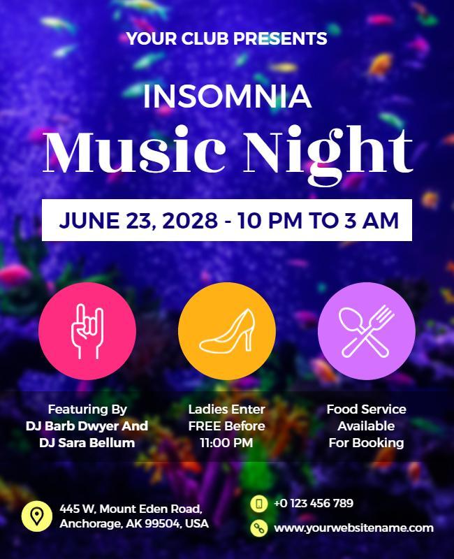 Insomnia Club Music Night Flyer Template