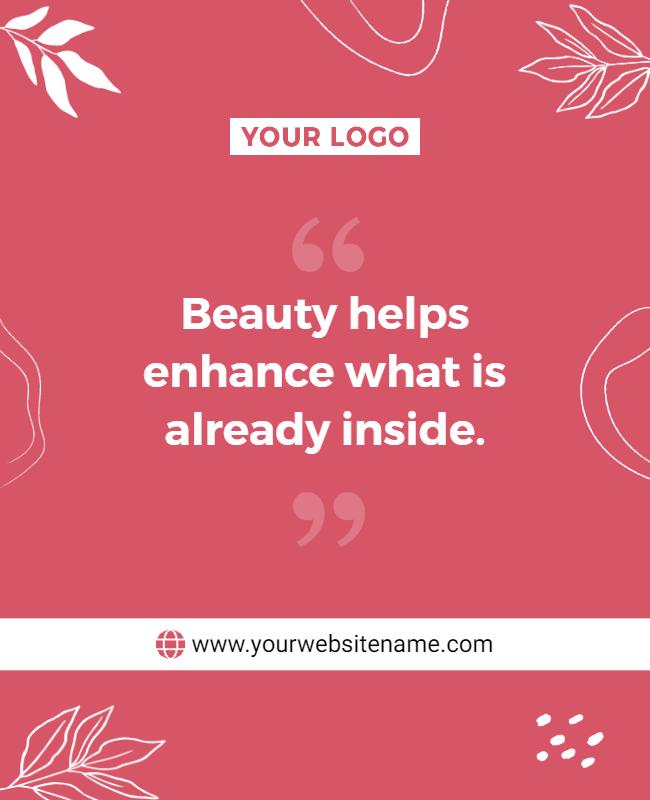 Inspirational Beauty Quote Flyer Template