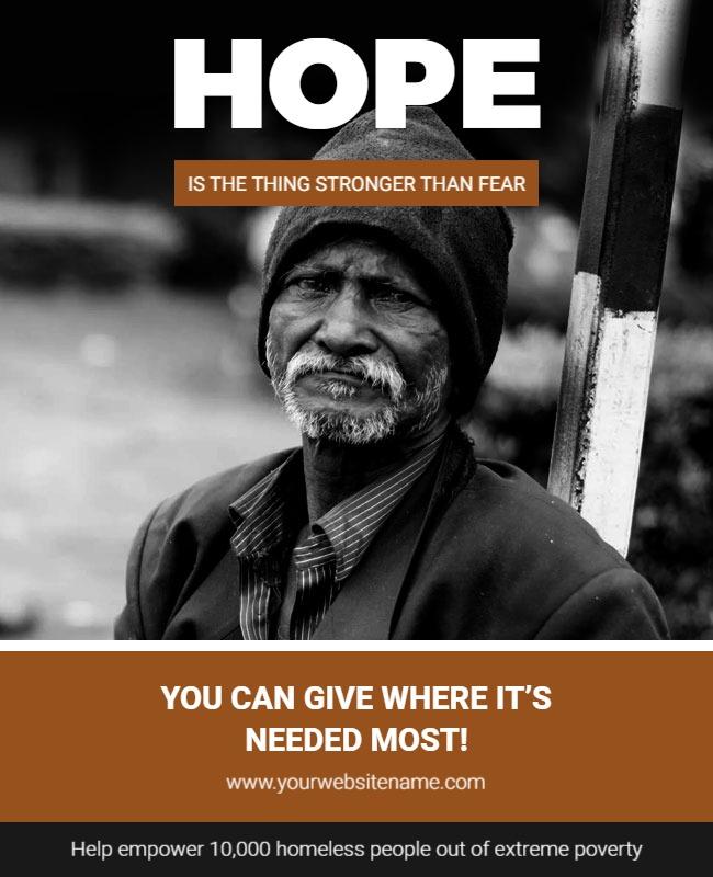 Inspirational Black and White Charity Fundraising Poster Template