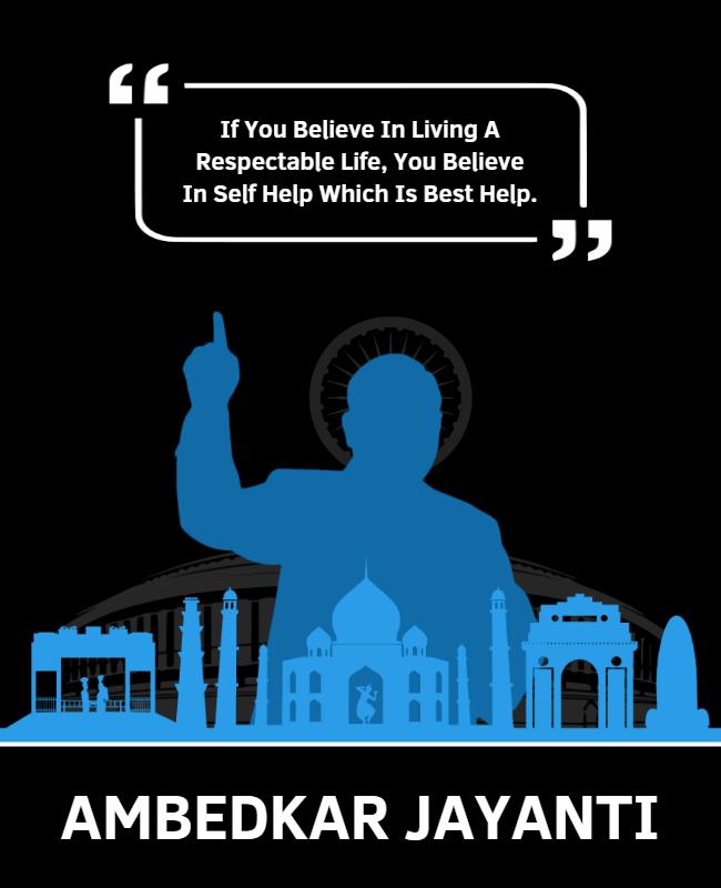 Inspirational Blue Ambedkar Jayanti Celebration Poster Template