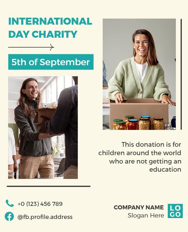 Inspirational Charitable Giving for International Day Poster Template