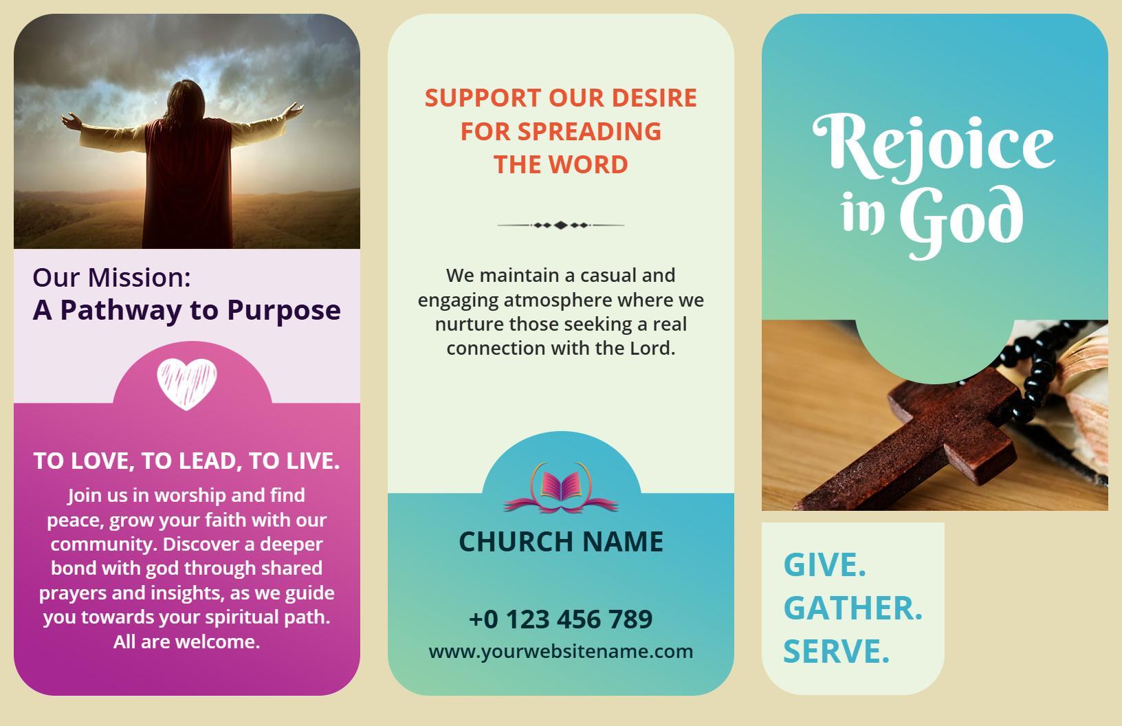 Inspirational Church Community Worship and Prayer Brochure Template