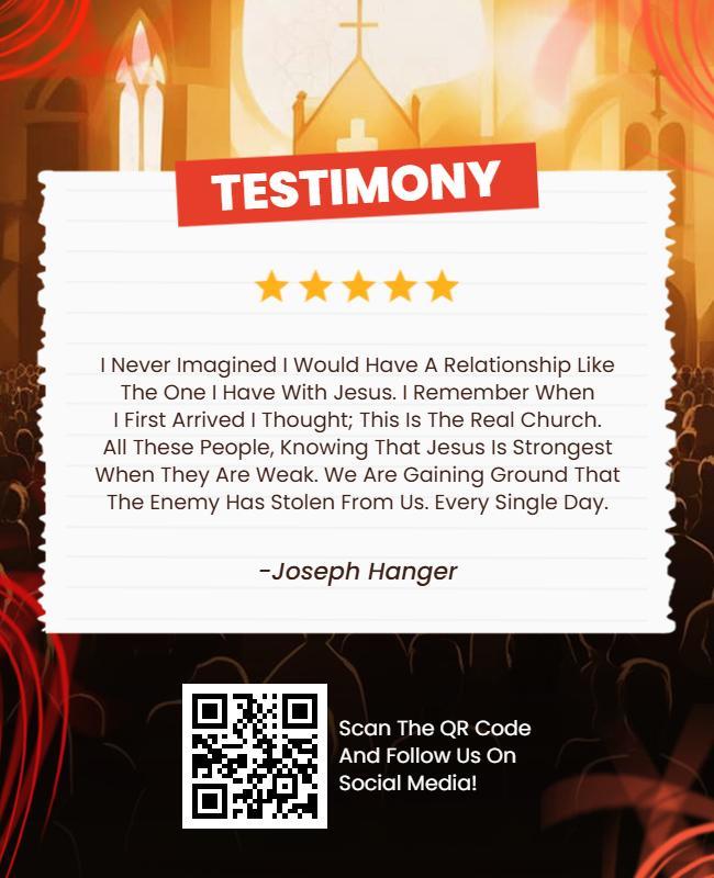 Inspirational Church Testimony Gathering Flyer Template