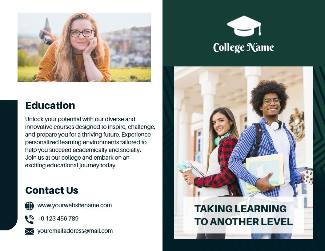 Inspirational College Education Journey and Opportunities Brochure Template