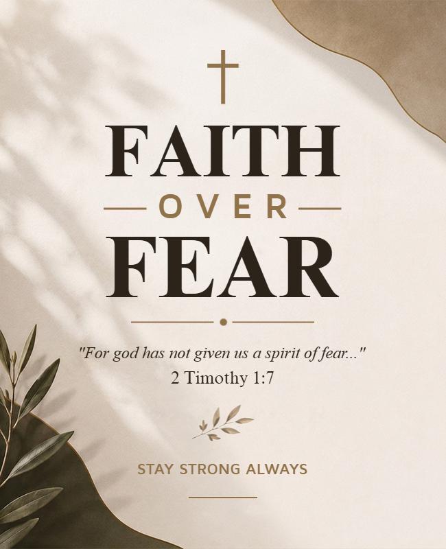 Inspirational Faith Over Fear Quote Poster Template