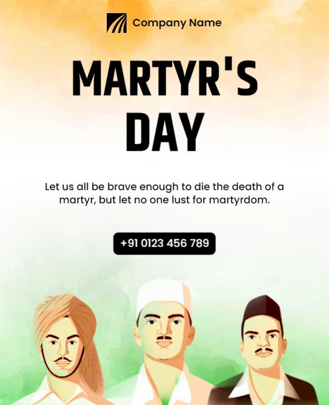 Inspirational Martyr's Day Tribute Poster Template