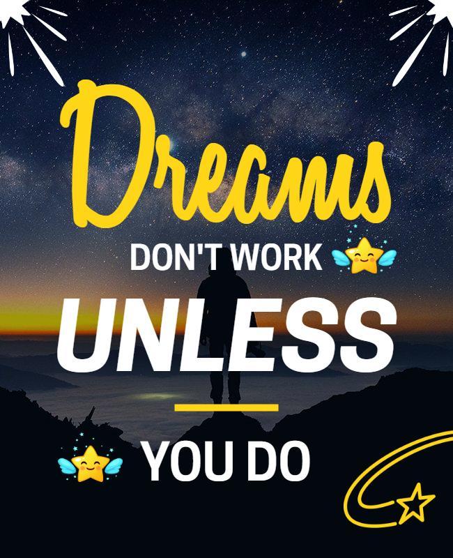 Inspirational Night Sky Motivation Quote Poster Template