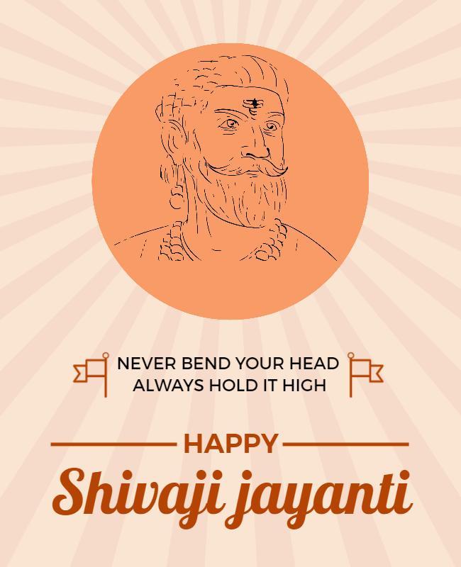Inspirational Orange Shivaji Jayanti Celebration Poster Template