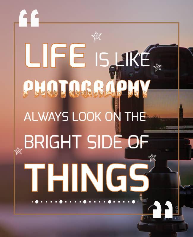 Inspirational Photography Quote with Bright Sunset Flyer Template