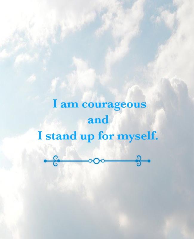 Inspirational Sky Background with Courage Quote Poster Template