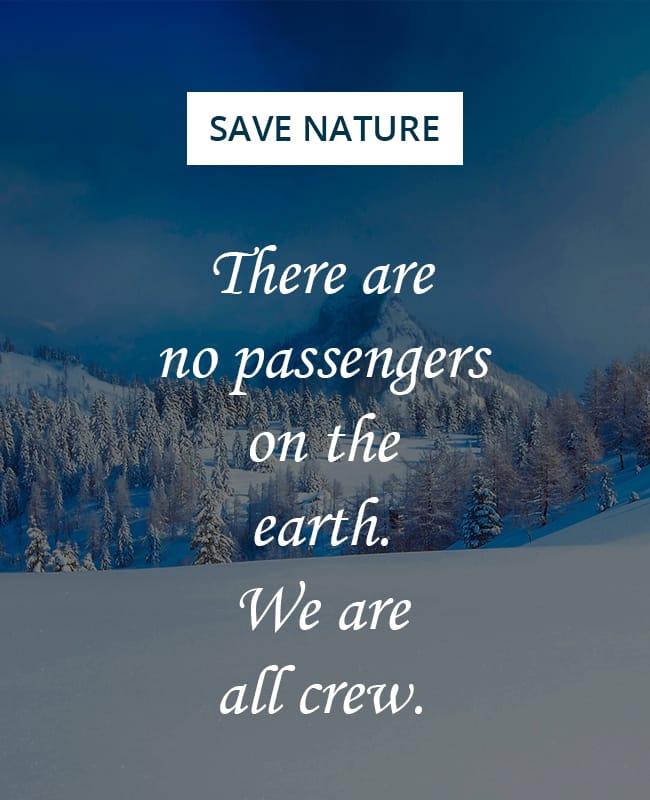 Inspirational Snowy Nature Conservation Quote Poster Template